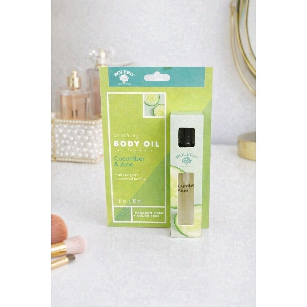 Bolero Beverly Hills Soothing Body Oil Cucumber & Aloe 1 fl oz / 30 ml NEW